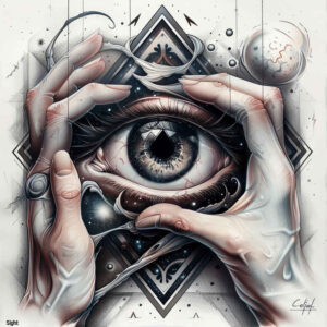 eyes tattoo design ideas Surrealism enigmatic light tribal for lower leg