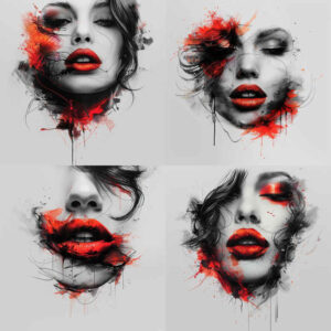 abstract-face – tattoo design ideas free ai generated – realistic-color – for-lower-back – Gallery: faces-inkby-ai