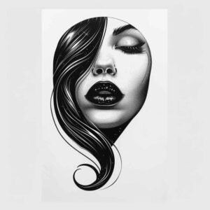 abstract-face – tattoo design ideas free ai generated – refined-highlights – for-spine – Gallery: faces-inkby-ai