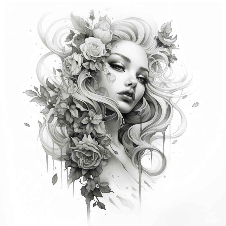 abstract-face – tattoo design ideas free ai generated – true-to-life – for-heel – Gallery: faces-inkby-ai