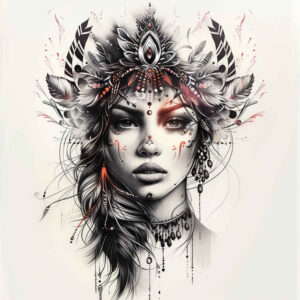 artistic-face – tattoo design ideas free ai generated – deep-shadows – for-collarbone – Gallery: faces-inkby-ai