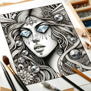 emotional-face – tattoo design ideas free ai generated – textured-light – for-foot – Gallery: faces-inkby-ai