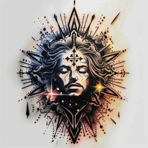 emotions-on-face – tattoo design ideas free ai generated – minimal-grain – for-back-of-neck – Gallery: faces-inkby-ai
