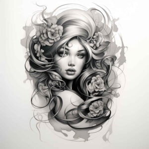 emotions-on-face – tattoo design ideas free ai generated – natural-blush – for-back – Gallery: faces-inkby-ai