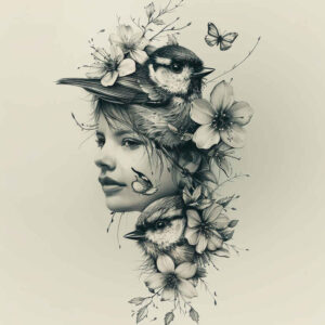expressive-face – tattoo design ideas free ai generated – fine-lines – for-triceps – Gallery: faces-inkby-ai