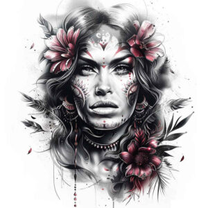 expressive-face – tattoo design ideas free ai generated – precise-anatomy – for-full-back – Gallery: faces-inkby-ai