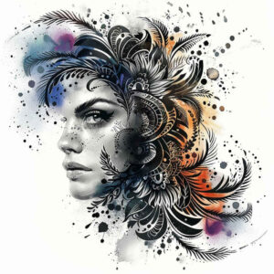 expressive-face – tattoo design ideas free ai generated – smooth-complexion – for-full-back – Gallery: faces-inkby-ai