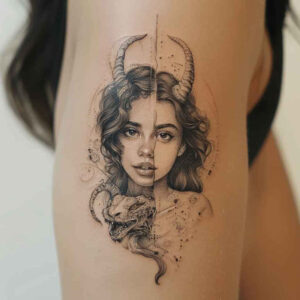 expressive-face – tattoo design ideas free ai generated – textured-light – for-full-back – Gallery: faces-inkby-ai