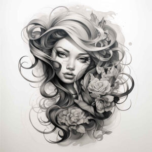face-and-eyes – tattoo design ideas free ai generated – detailed-rendering – for-back-shoulder – Gallery: faces-inkby-ai
