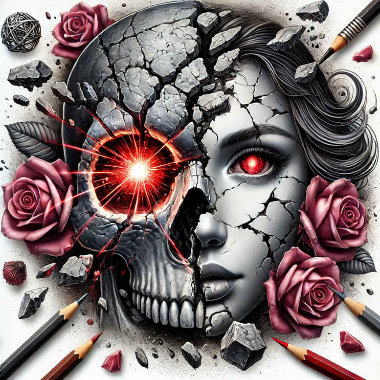 face-and-lips – tattoo design ideas free ai generated – gentle-shadow – for-ankle – Gallery: faces-inkby-ai