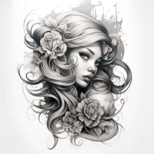 face-and-lips – tattoo design ideas free ai generated – natural-look – for-outer-arm – Gallery: faces-inkby-ai
