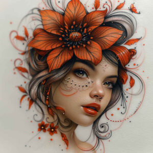 face-and-lips – tattoo design ideas free ai generated – portrait-realism – for-forearm – Gallery: faces-inkby-ai