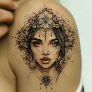 face-in-motion – tattoo design ideas free ai generated – depth-illusion – for-calf – Gallery: faces-inkby-ai
