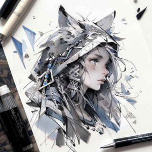face-in-motion – tattoo design ideas free ai generated – soft-focus – for-arm – Gallery: faces-inkby-ai