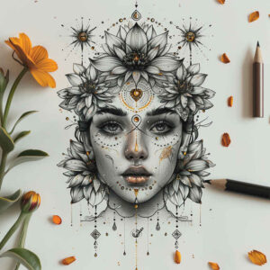face – tattoo design ideas free ai generated – naturalistic – for-lower-thigh – Gallery: faces-inkby-ai