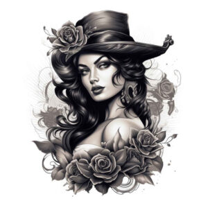 face-with-3d-effect – tattoo design ideas free ai generated – form-fidelity – for-side – Gallery: faces-inkby-ai
