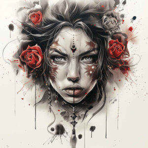 face-with-3d-effect – tattoo design ideas free ai generated – photo-ink – for-collarbone – Gallery: faces-inkby-ai