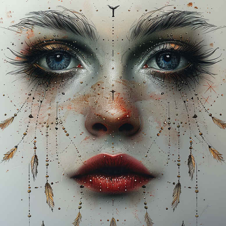 face-with-3d-effect – tattoo design ideas free ai generated – reflective-light – for-spine – Gallery: faces-inkby-ai