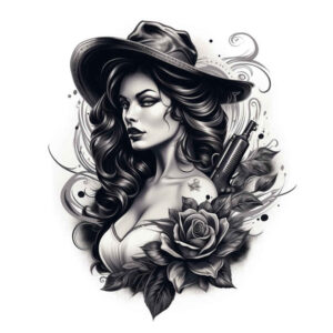 face-with-color – tattoo design ideas free ai generated – depth-realism – for-back-of-neck – Gallery: faces-inkby-ai