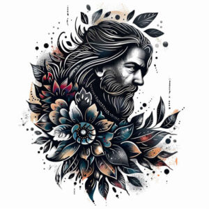 face-with-color – tattoo design ideas free ai generated – hyper-realistic – for-foot – Gallery: faces-inkby-ai