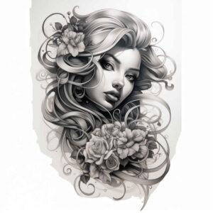 face-with-color – tattoo design ideas free ai generated – natural-luminosity – for-collarbone – Gallery: faces-inkby-ai