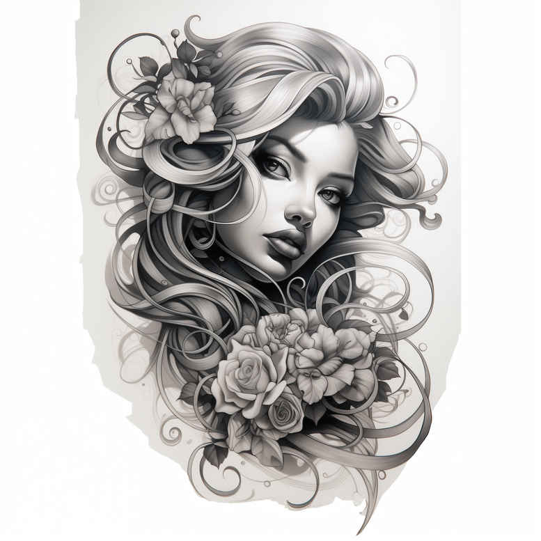 face-with-color – tattoo design ideas free ai generated – natural-luminosity – for-collarbone – Gallery: faces-inkby-ai