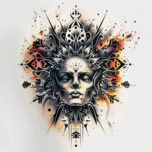 face-with-color – tattoo design ideas free ai generated – smooth-gradients – for-wrist – Gallery: faces-inkby-ai