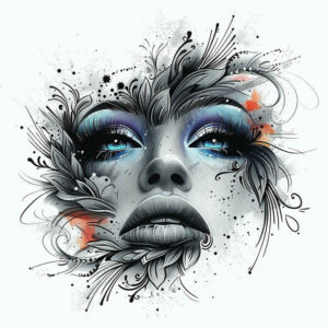 face-with-contour – tattoo design ideas free ai generated – emotional-realism – for-calf – Gallery: faces-inkby-ai