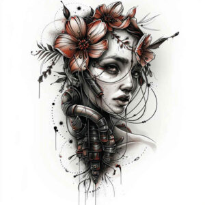 face-with-contour – tattoo design ideas free ai generated – ink-precision – for-lower-arm – Gallery: faces-inkby-ai