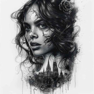 face-with-contour – tattoo design ideas free ai generated – shadow-realism – for-sternum – Gallery: faces-inkby-ai