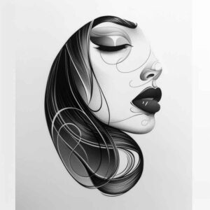face-with-contour – tattoo design ideas free ai generated – volume-effect – for-wrist – Gallery: faces-inkby-ai
