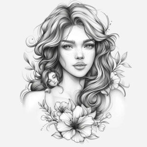 face-with-details – tattoo design ideas free ai generated – detailed-rendering – for-spine – Gallery: faces-inkby-ai