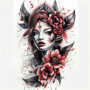 face-with-effects – tattoo design ideas free ai generated – visual-truth – for-lower-leg – Gallery: faces-inkby-ai