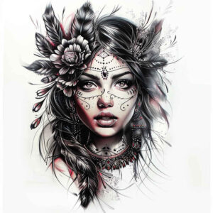 face-with-eyes – tattoo design ideas free ai generated – emotional-realism – for-upper-shoulder – Gallery: faces-inkby-ai