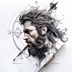 face-with-feathers – tattoo design ideas free ai generated – true-to-life – for-side – Gallery: faces-inkby-ai