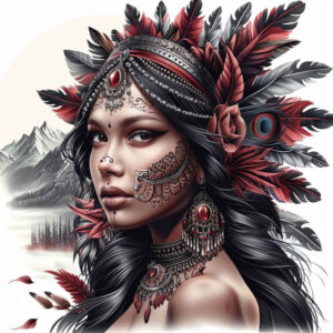 face-with-flowers – tattoo design ideas free ai generated – crisp-detail – for-foot – Gallery: faces-inkby-ai