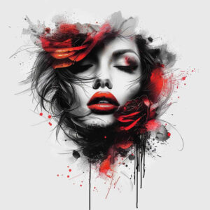 face-with-flowers – tattoo design ideas free ai generated – shadow-realism – for-arm – Gallery: faces-inkby-ai