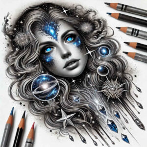 face-with-flowers – tattoo design ideas free ai generated – tactile-shading – for-biceps – Gallery: faces-inkby-ai