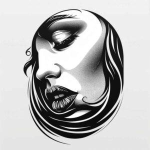 face-with-halo – tattoo design ideas free ai generated – detailed-rendering – for-elbow – Gallery: faces-inkby-ai