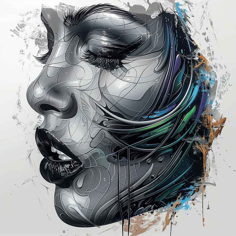 face-with-halo – tattoo design ideas free ai generated – moist-effect – for-wrist-side – Gallery: faces-inkby-ai