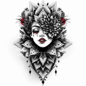 face-with-halo – tattoo design ideas free ai generated – realistic-color – for-wrist – Gallery: faces-inkby-ai