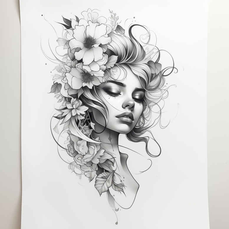 face-with-light – tattoo design ideas free ai generated – ink-precision – for-outer-arm – Gallery: faces-inkby-ai