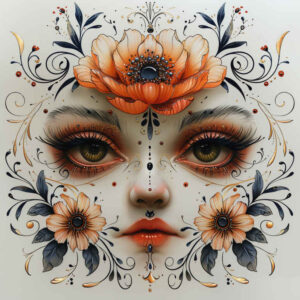 face-with-light – tattoo design ideas free ai generated – soft-focus – for-abdomen – Gallery: faces-inkby-ai