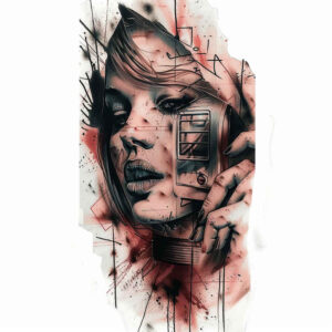face-with-light – tattoo design ideas free ai generated – subtle-gradients – for-lower-thigh – Gallery: faces-inkby-ai