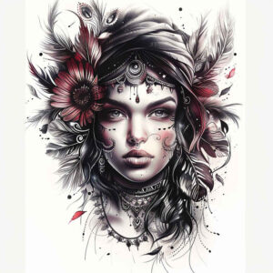 face-with-lines – tattoo design ideas free ai generated – life-like – for-elbow – Gallery: faces-inkby-ai