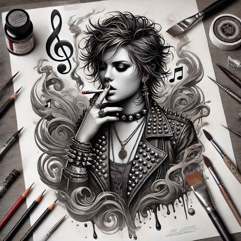 face-with-lines – tattoo design ideas free ai generated – photo-ink – for-back – Gallery: faces-inkby-ai