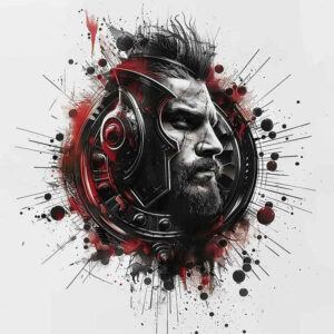 face-with-lips – tattoo design ideas free ai generated – inner-glow – for-upper-thigh – Gallery: faces-inkby-ai