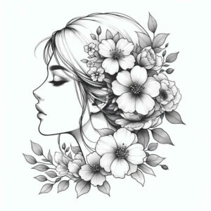 face-with-lips – tattoo design ideas free ai generated – natural-contours – for-upper-thigh – Gallery: faces-inkby-ai
