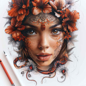 face-with-lips – tattoo design ideas free ai generated – real-shadows – for-forearm – Gallery: faces-inkby-ai