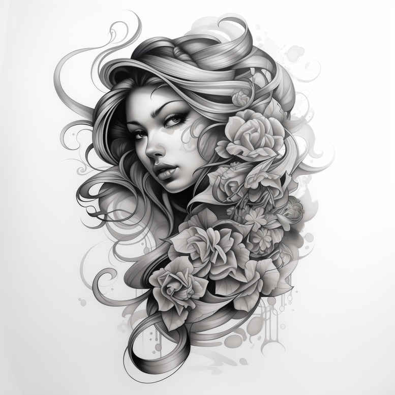 face-with-mimicry – tattoo design ideas free ai generated – organic-structure – for-knee – Gallery: faces-inkby-ai